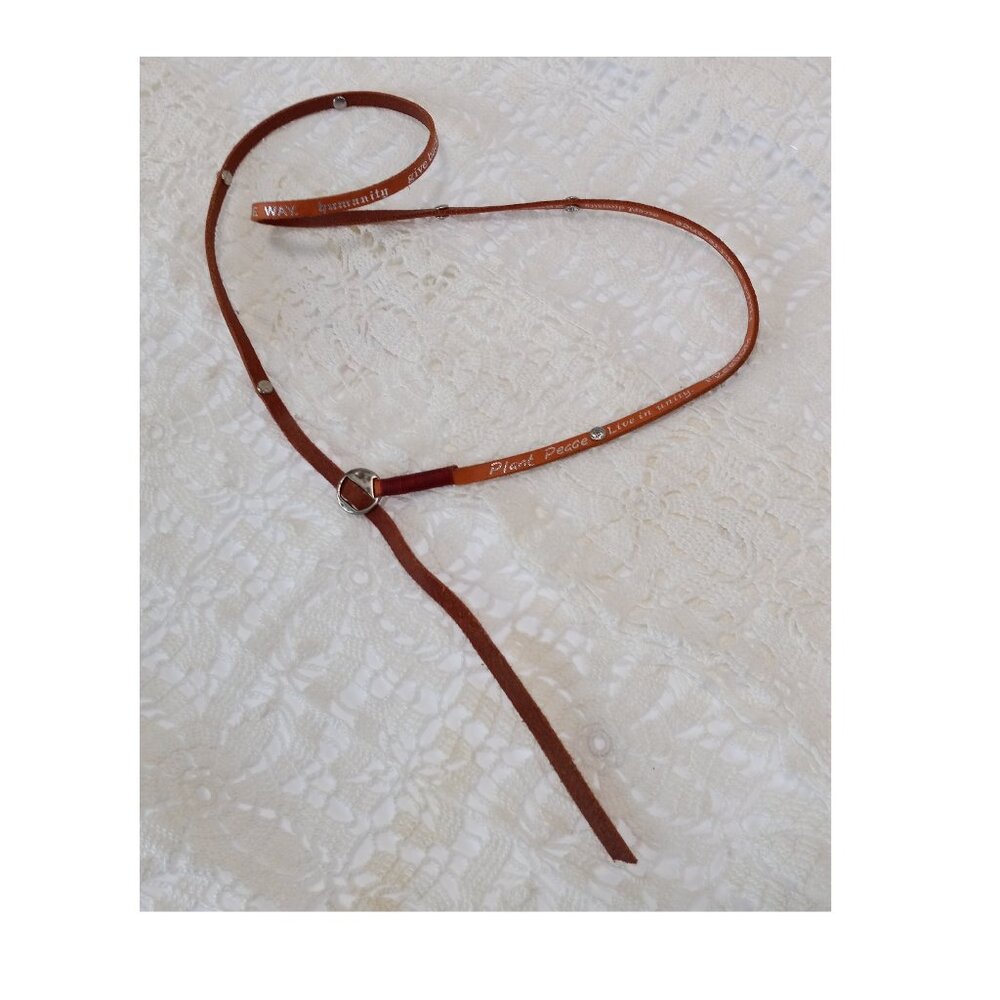 Humanity For All Leather & Rhinestone Necklace